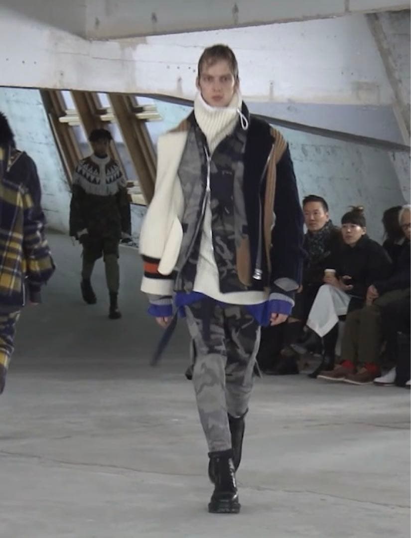 Sacai ジップアップ ライダースニット 1 18-04025 18AW