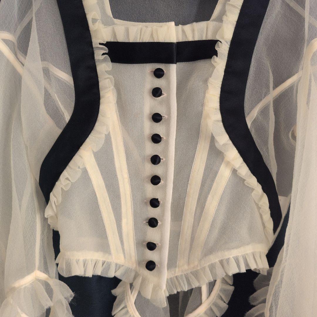 【お値下げ中】MIKIOSAKABE シースルー フリル付き長袖ブラウス