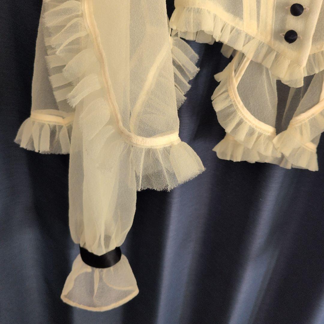 【お値下げ中】MIKIOSAKABE シースルー フリル付き長袖ブラウス