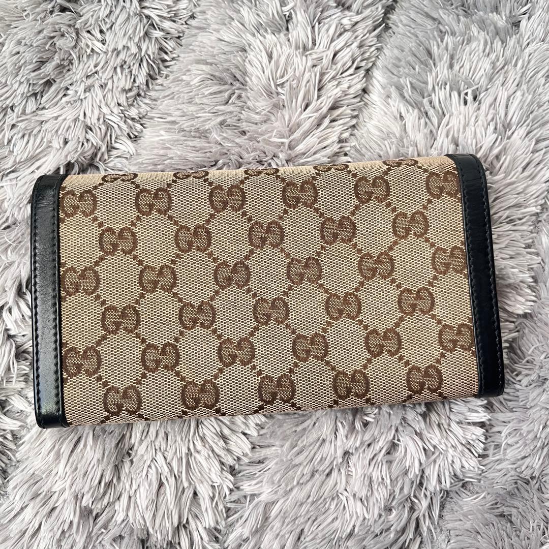 良品✨レア　GUCCI 長財布　スタッズ　GGキャンバス ブラック　メンズ