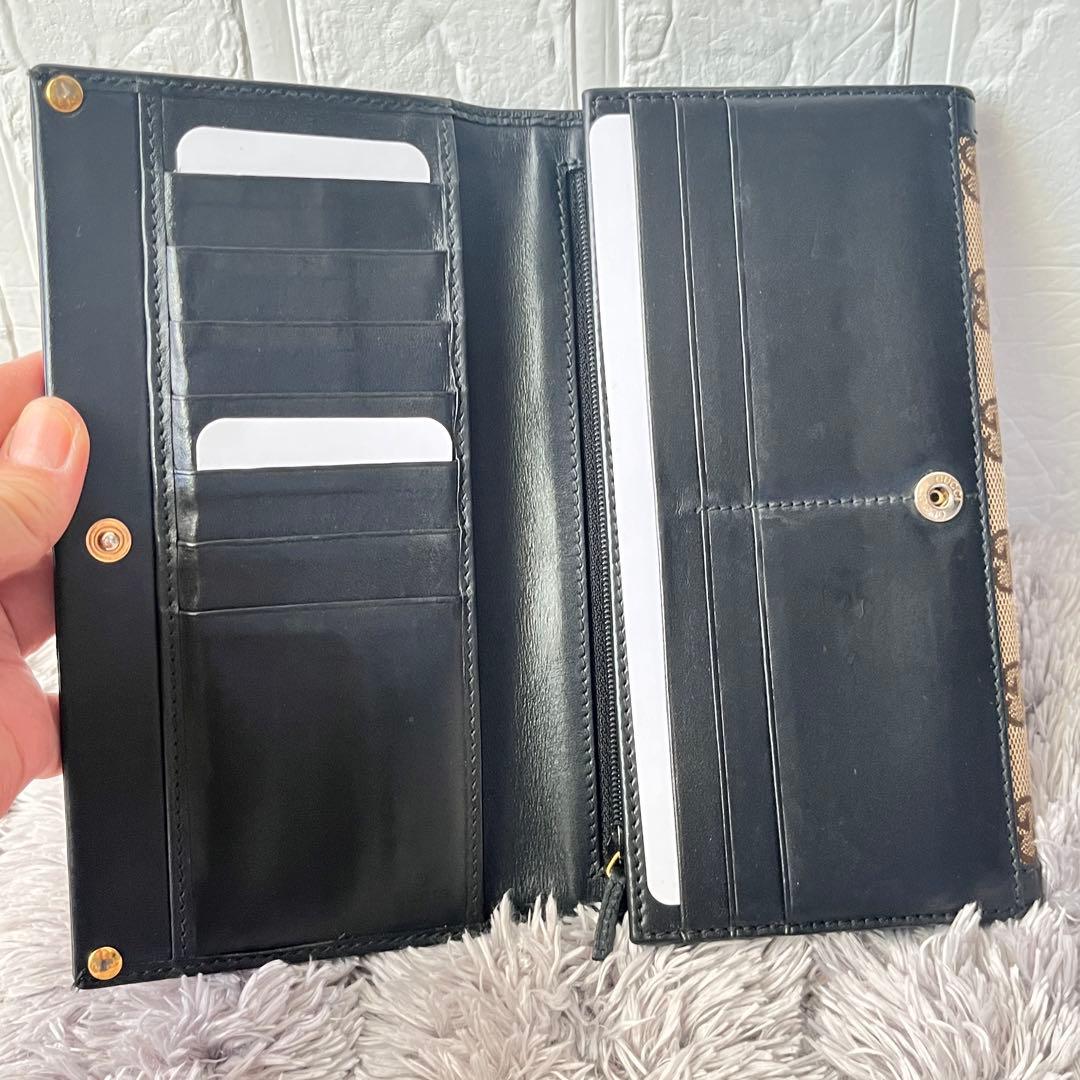 良品✨レア　GUCCI 長財布　スタッズ　GGキャンバス ブラック　メンズ