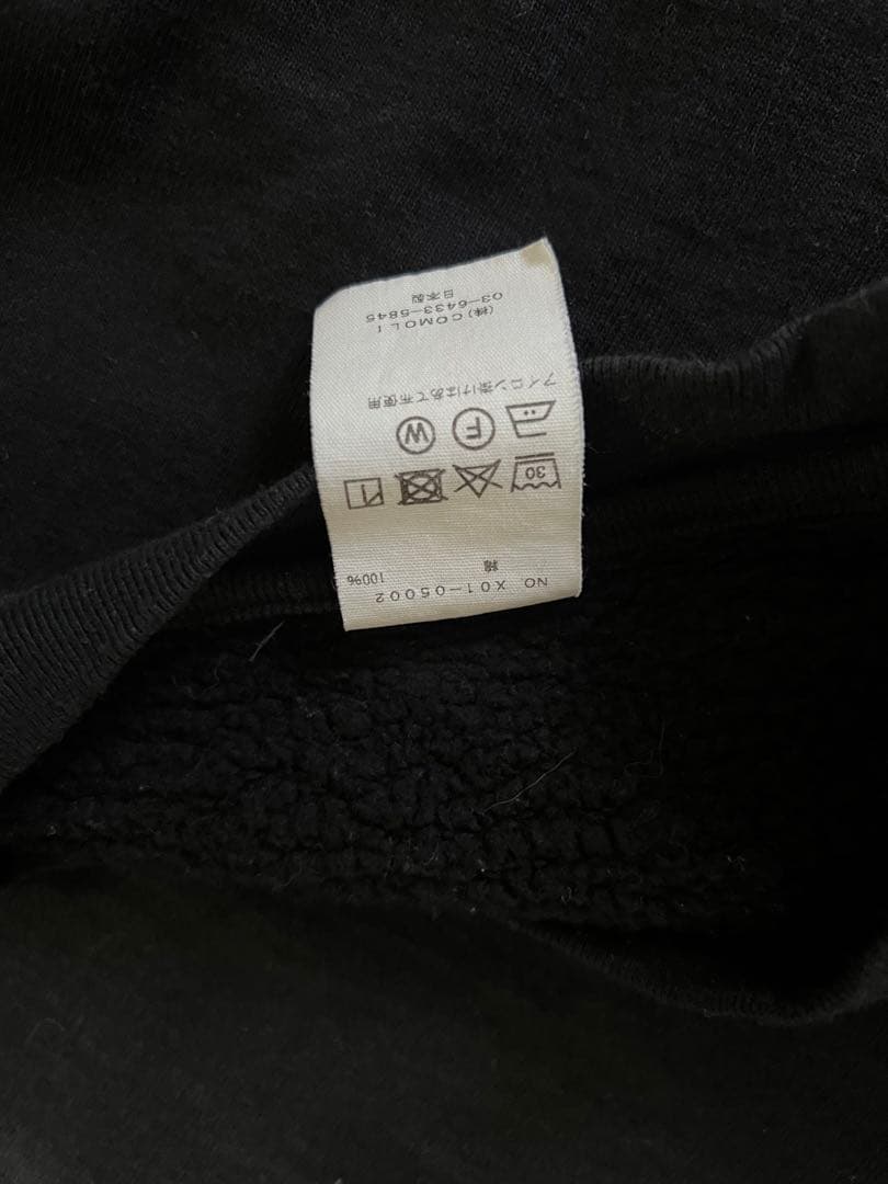 COMOLI 23SS コットン吊裏毛クルーネック fade black 3