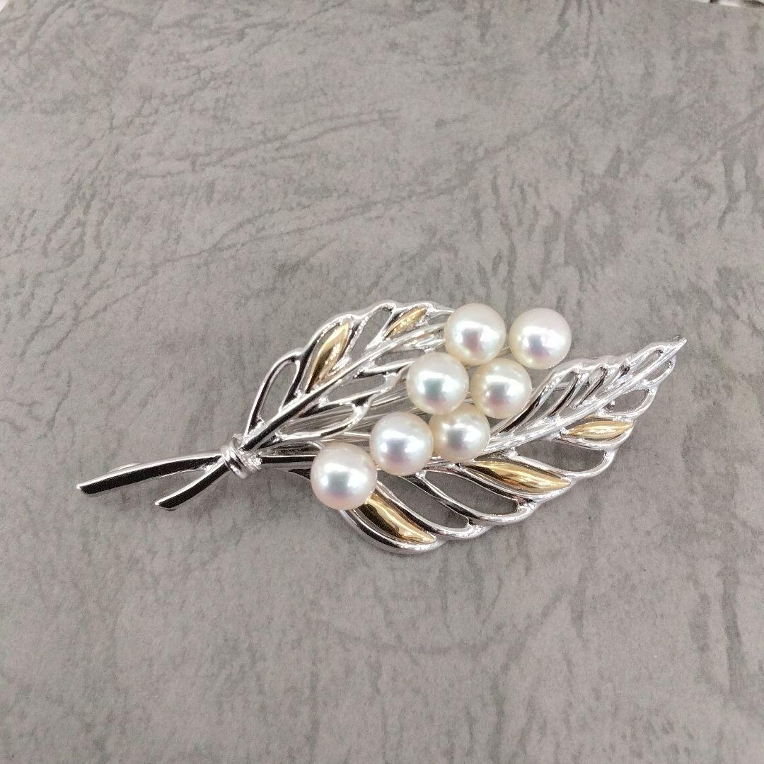 SV/K18あこや真珠ブローチ　　中古品