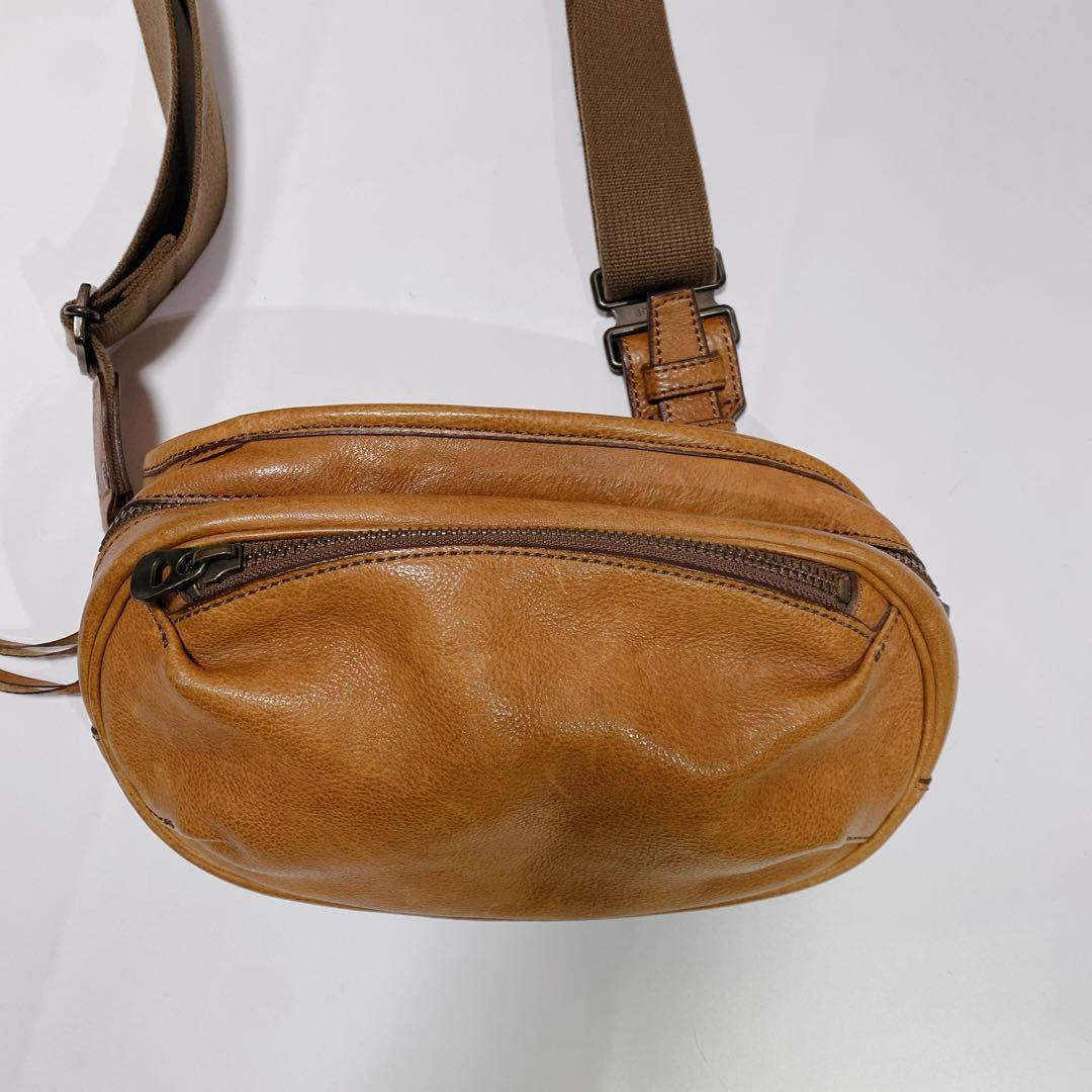 HERGOPOCH レザーボディバッグ キャメルカラー 日本製