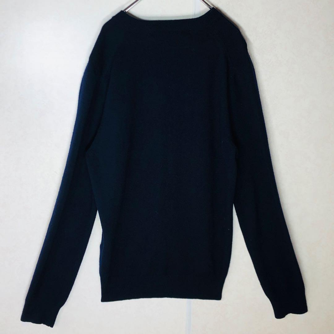 【人気デザイン】コムデギャルソン Vネック ニット セーター M ネイビー