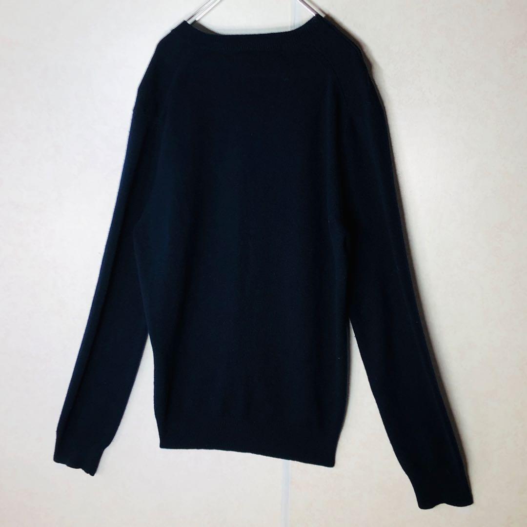 【人気デザイン】コムデギャルソン Vネック ニット セーター M ネイビー