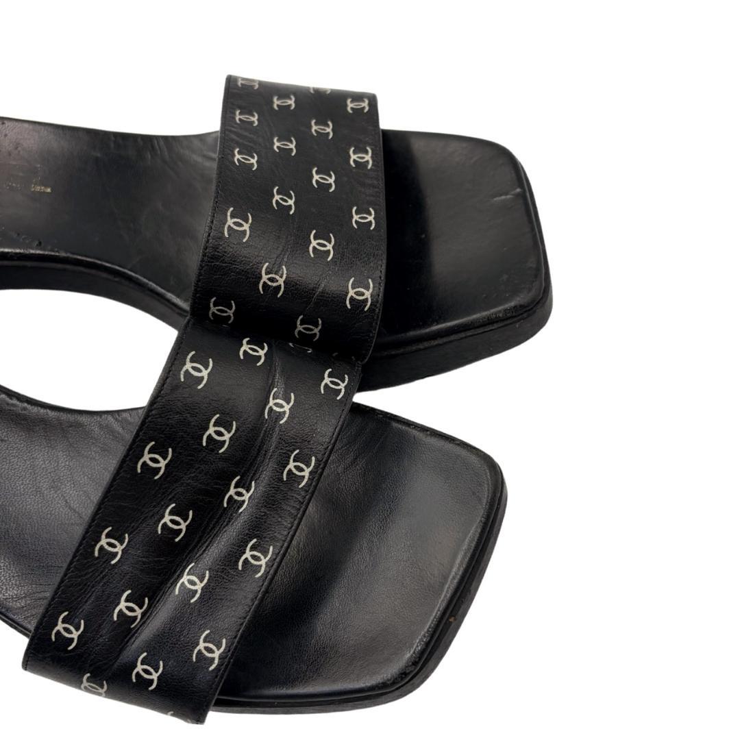 希少✤CHANEL／シャネル ウッド サンダル　23㎝ ココマーク 0201