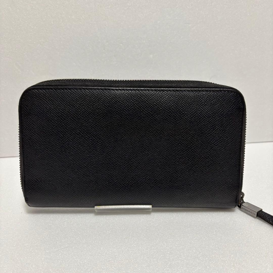 バーバリー　オーガナイザー　長財布　ラウンドジップ　レザー　ブラック