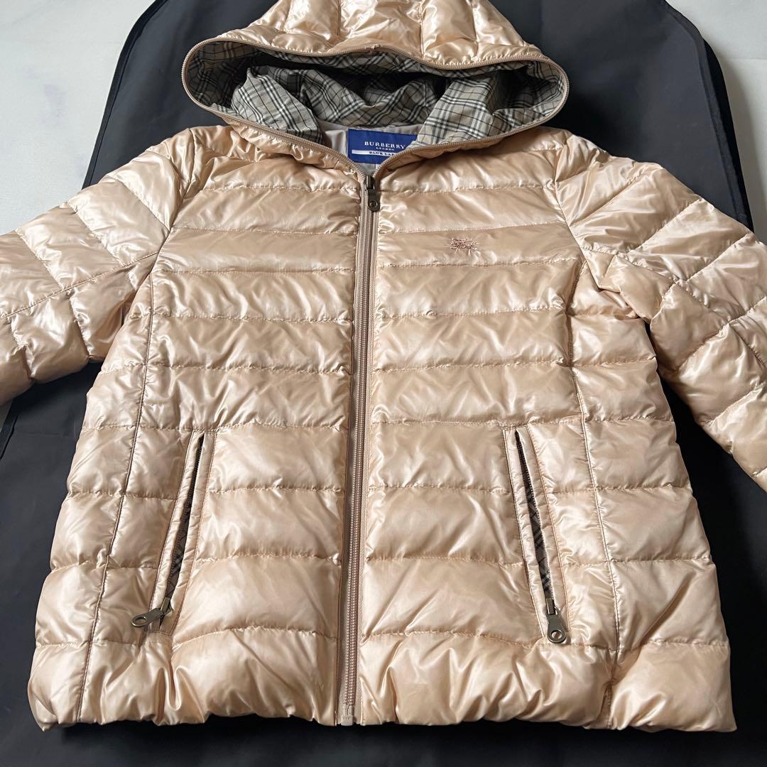 ほぼ未使用 バーバリーブルーレーベル ダウンジャケット ノバチェック 38 軽量