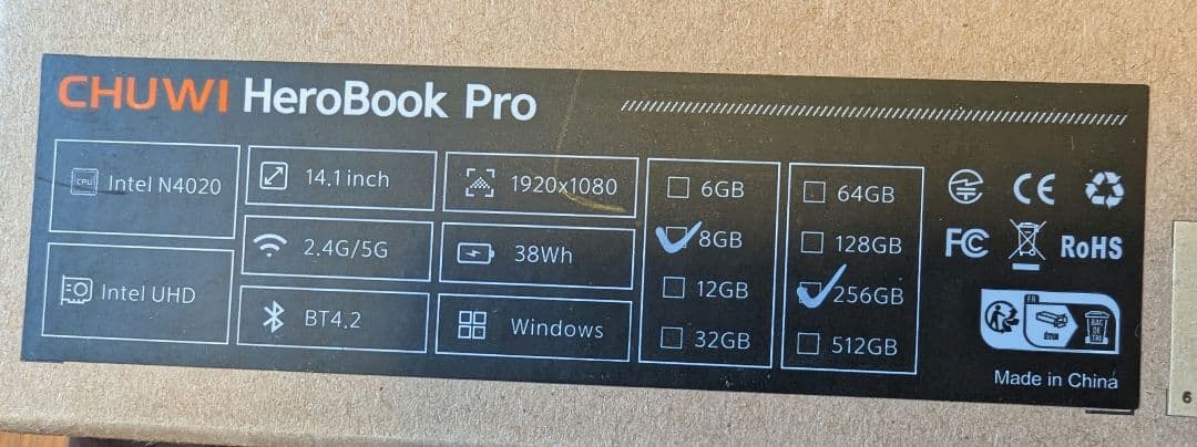 CHUWI Herobook Pro 14.1インチ ノートPC