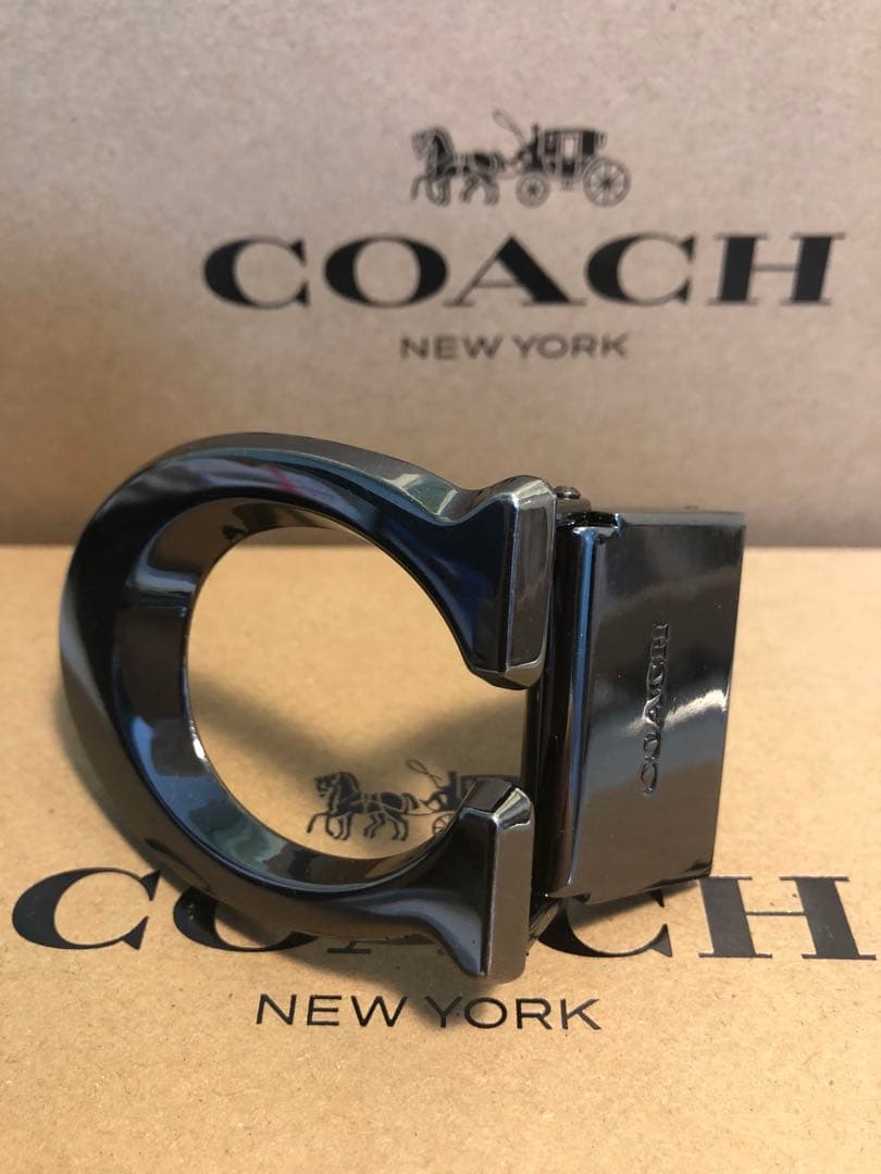 COACHコーチ新品正規品リバーシブルレザーベルト　回転バックル2個