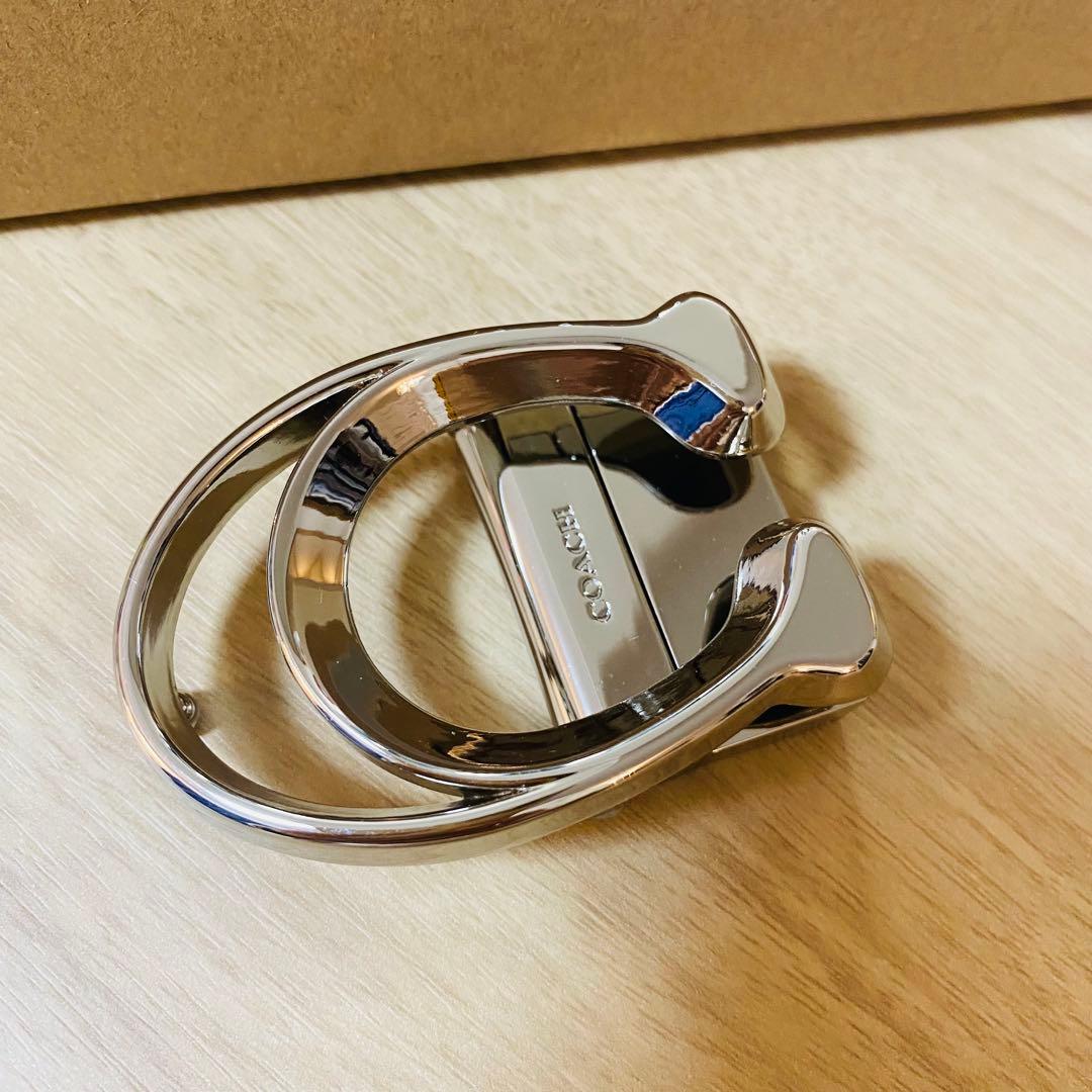 COACHコーチ新品正規品リバーシブルレザーベルト　回転バックル2個