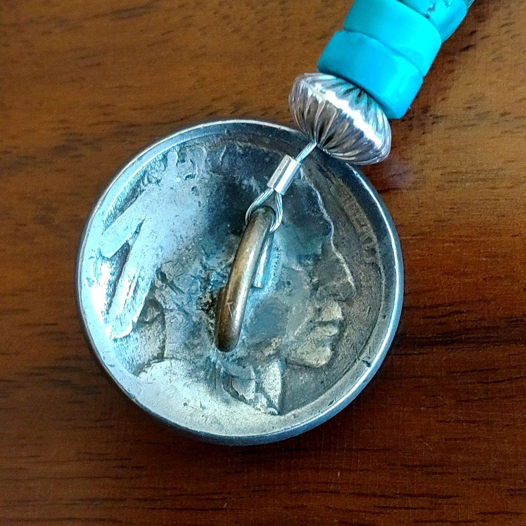 ナバホ　QUA-TSI（クワチ）5セントコンチョ　ターコイズ　ブレスレット