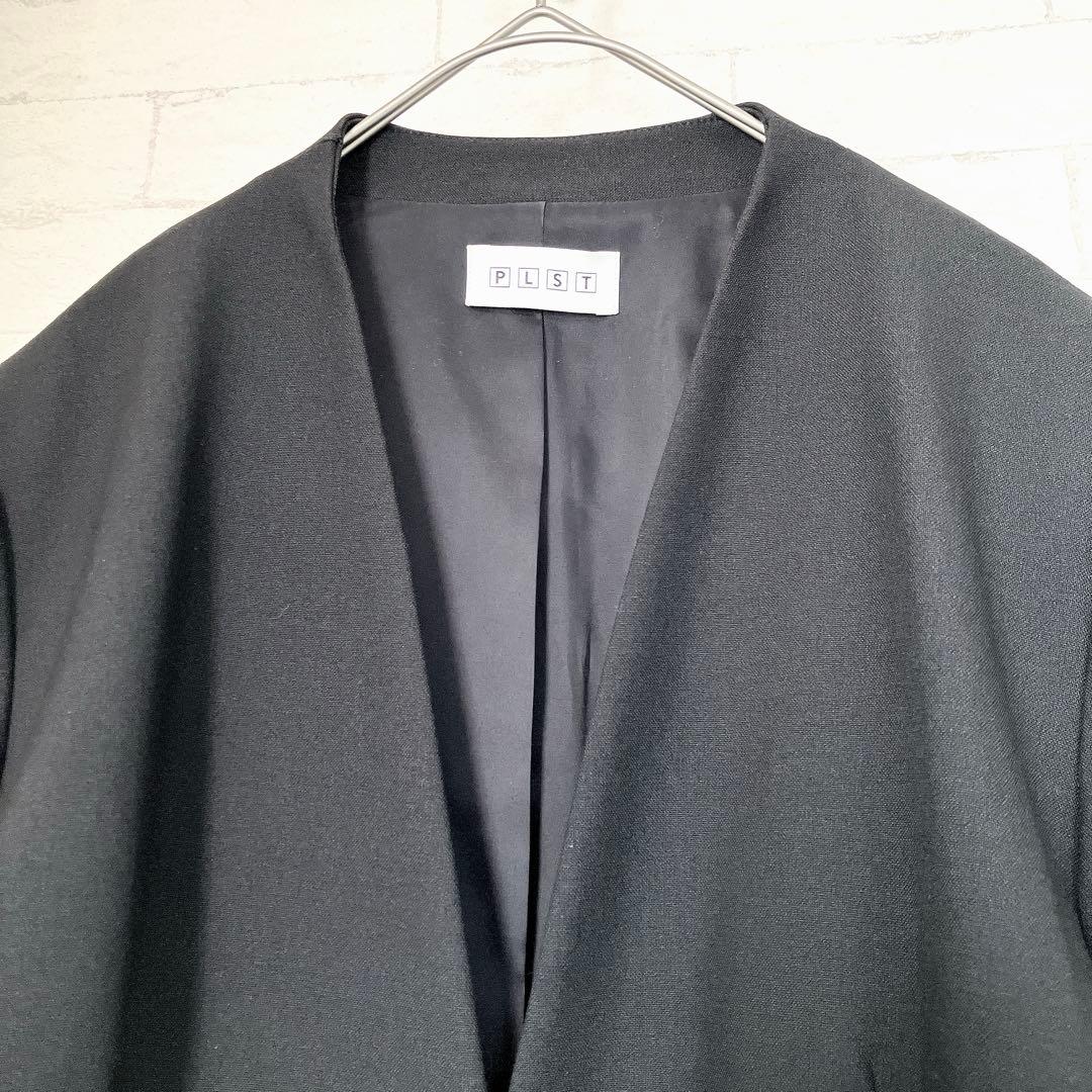 プラステ PLST ノーカラー パンツスーツ セット XXL ブラック
