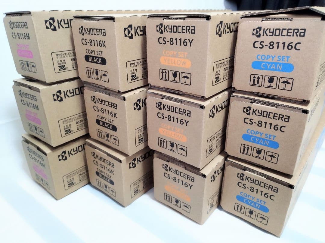 匿名配送・新品/未使用品　京セラ 国内純正トナー CS-8116 4色 x 3