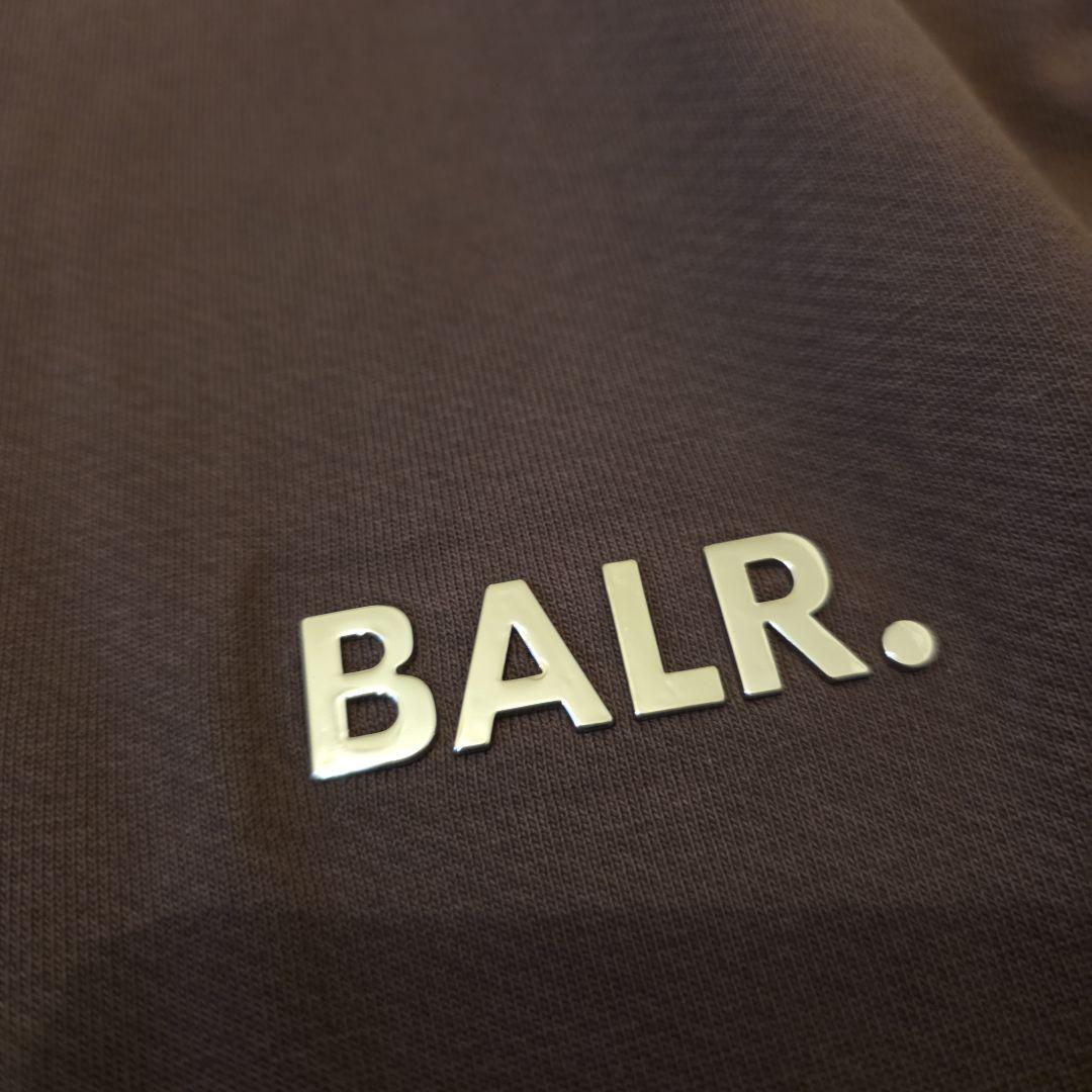 BALR.　joey box satin hoodie　ブラウン　Mサイズ
