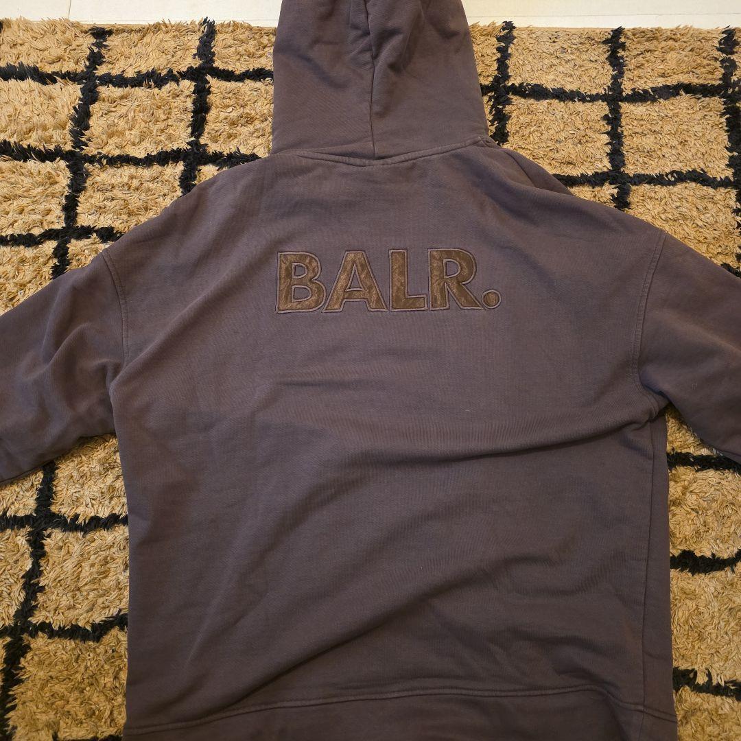 BALR.　joey box satin hoodie　ブラウン　Mサイズ