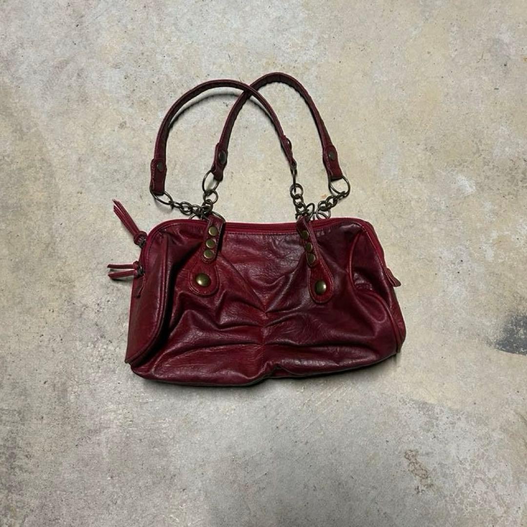 00s vintage ハンドバッグ　レザー　スタッズ　モード　y2k 平成