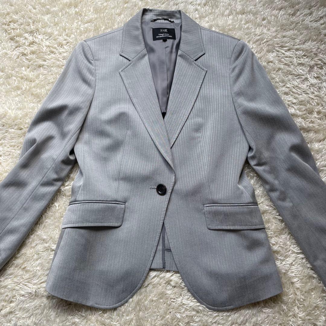 【バッター液様】☆23区 パンツスーツ セットアップ ライトグレー 38