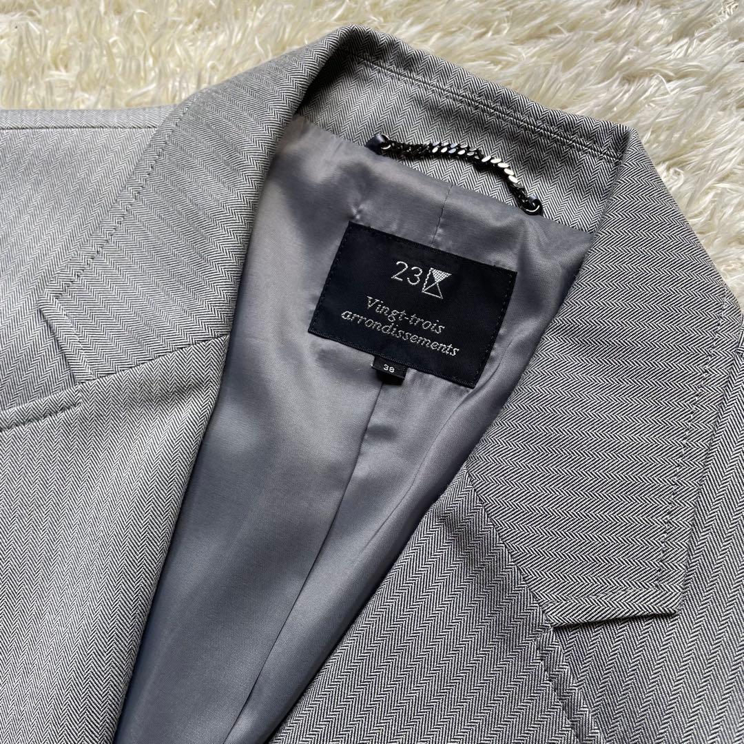 【バッター液様】☆23区 パンツスーツ セットアップ ライトグレー 38