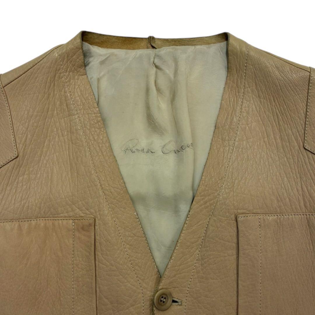 Rick Owens MADE IN ITALY ラムレザージャケット ベージュ
