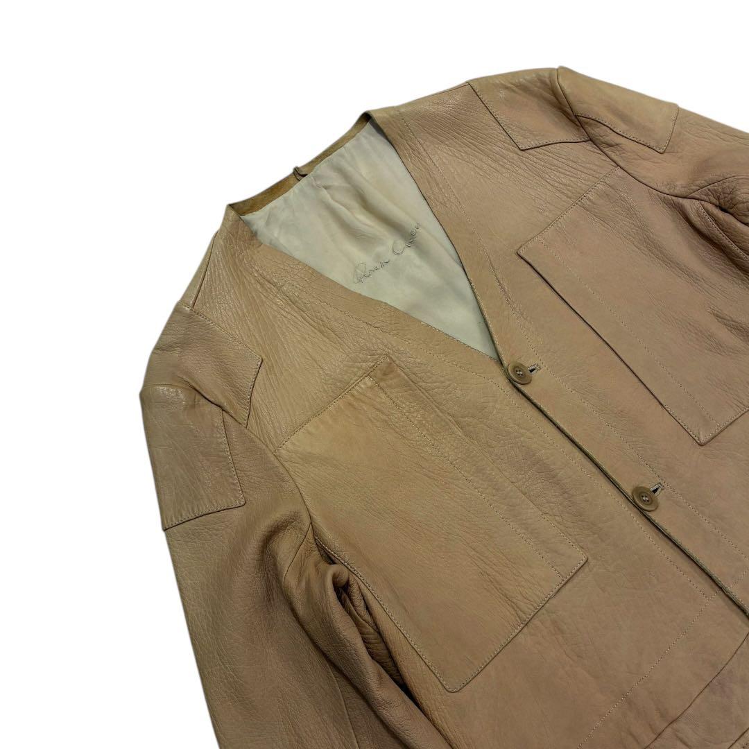Rick Owens MADE IN ITALY ラムレザージャケット ベージュ
