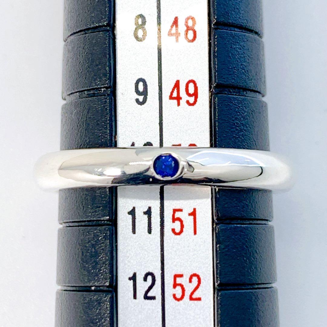 美品 ティファニー スタッキング バンド サファイア リング 約10号 シルバー