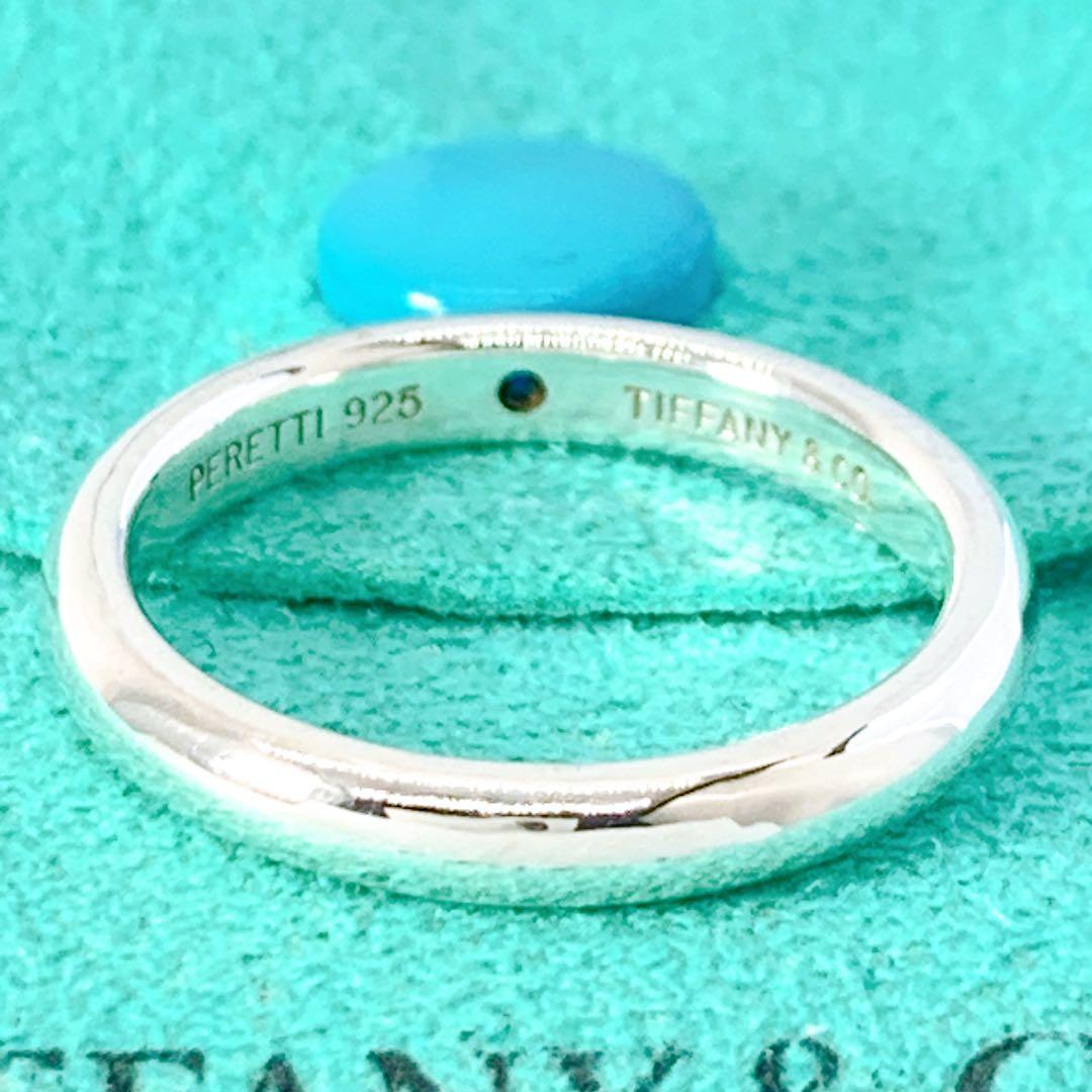 美品 ティファニー スタッキング バンド サファイア リング 約10号 シルバー