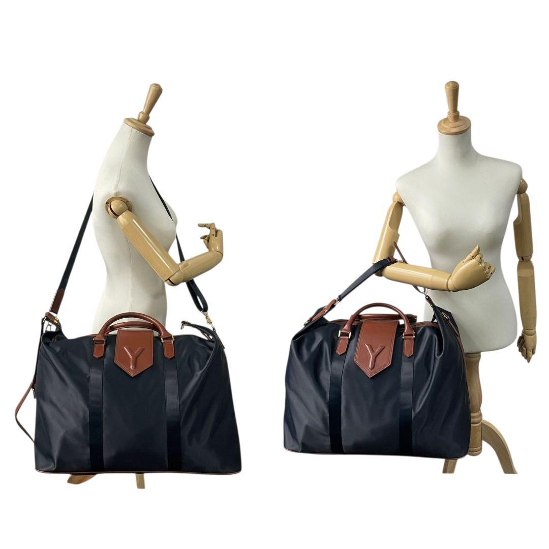 美品　イヴサンローラン　ボストンバッグ　ネイビー　ショルダー　2way　X