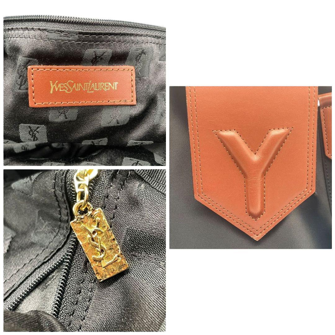 美品　イヴサンローラン　ボストンバッグ　ネイビー　ショルダー　2way　X