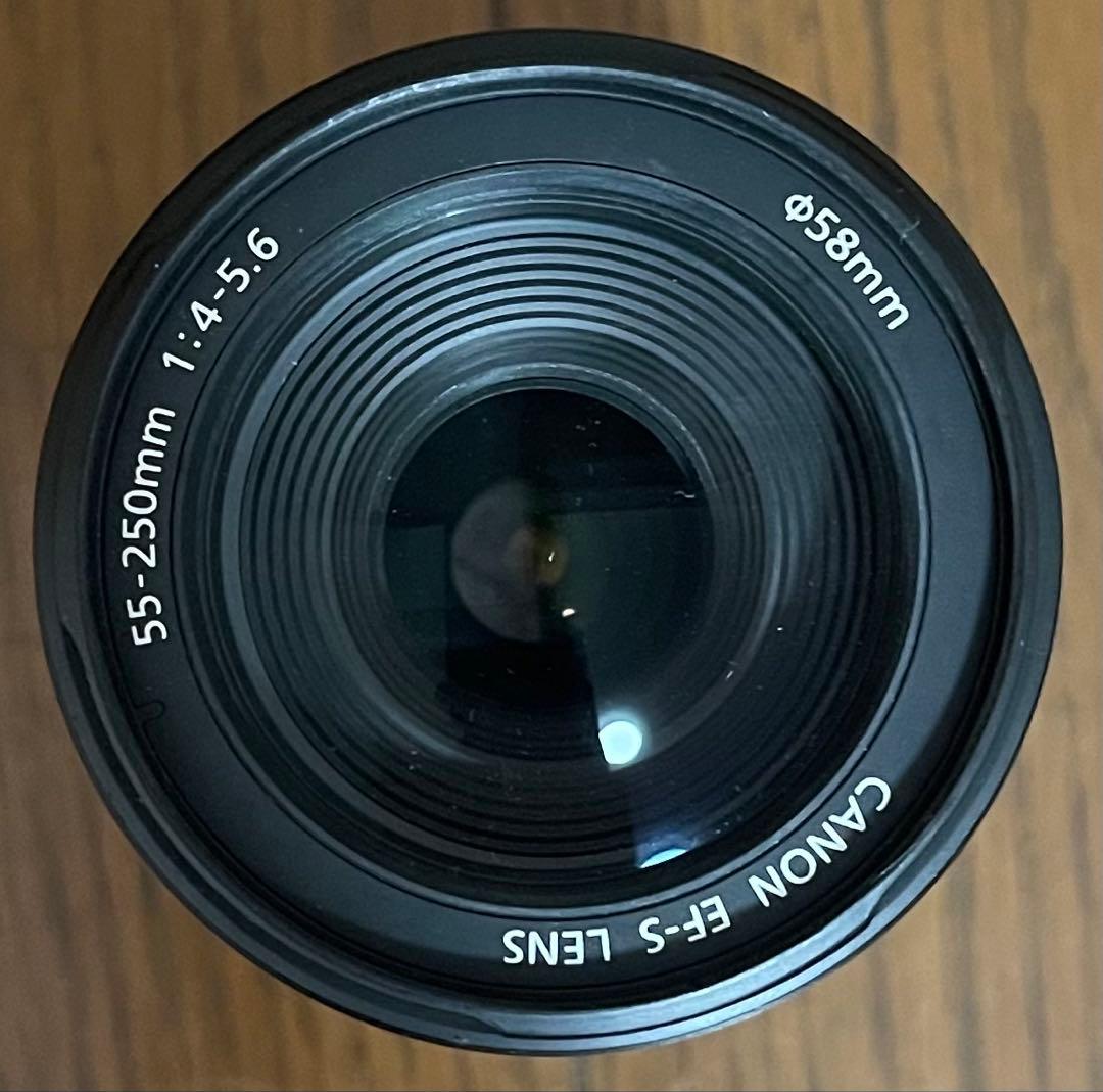 Canon EF-S 55-250mm レンズ　フード付き