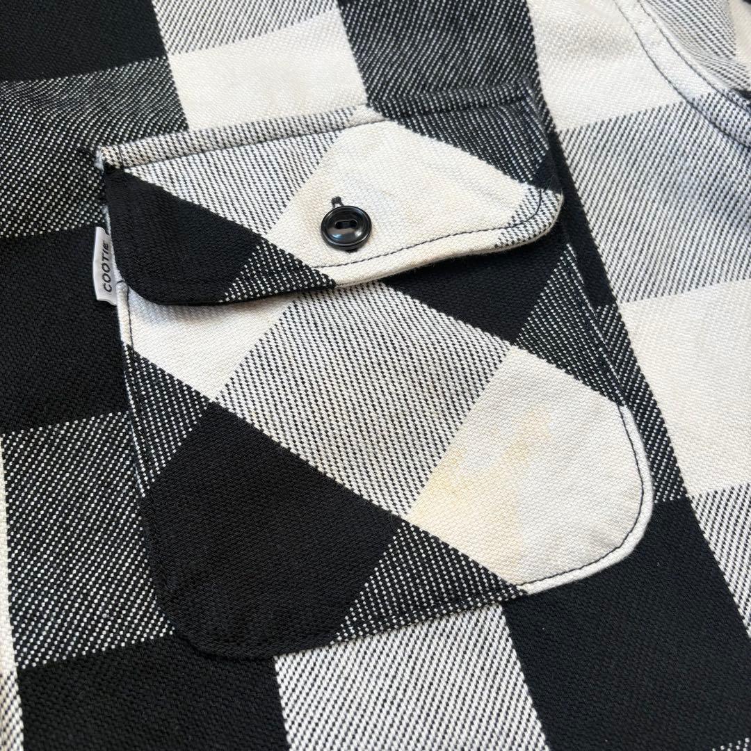 KJ着 COOTIE バッファローチェック ヘビネル　白黒 シャツ クーティー