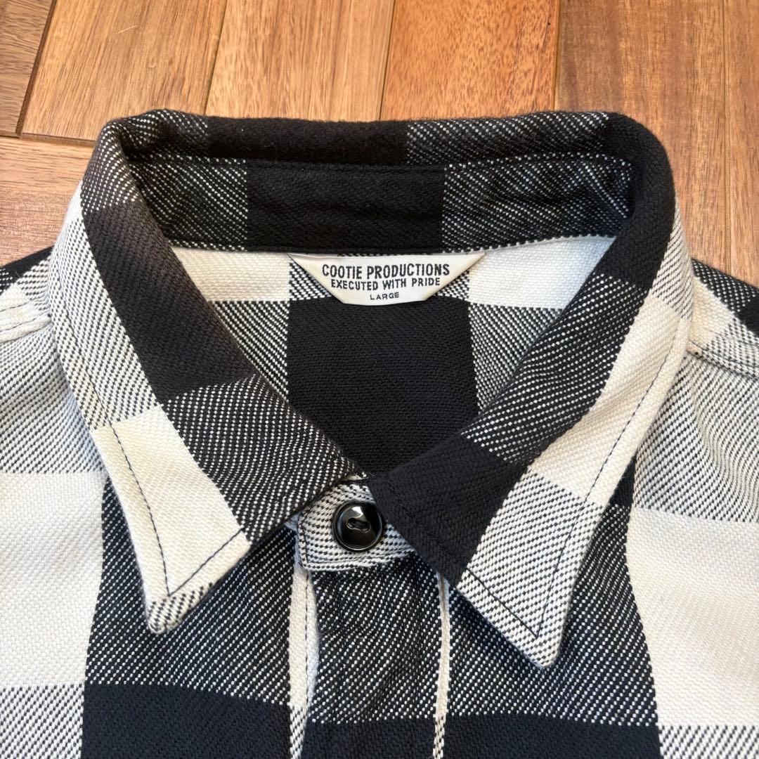 KJ着 COOTIE バッファローチェック ヘビネル　白黒 シャツ クーティー