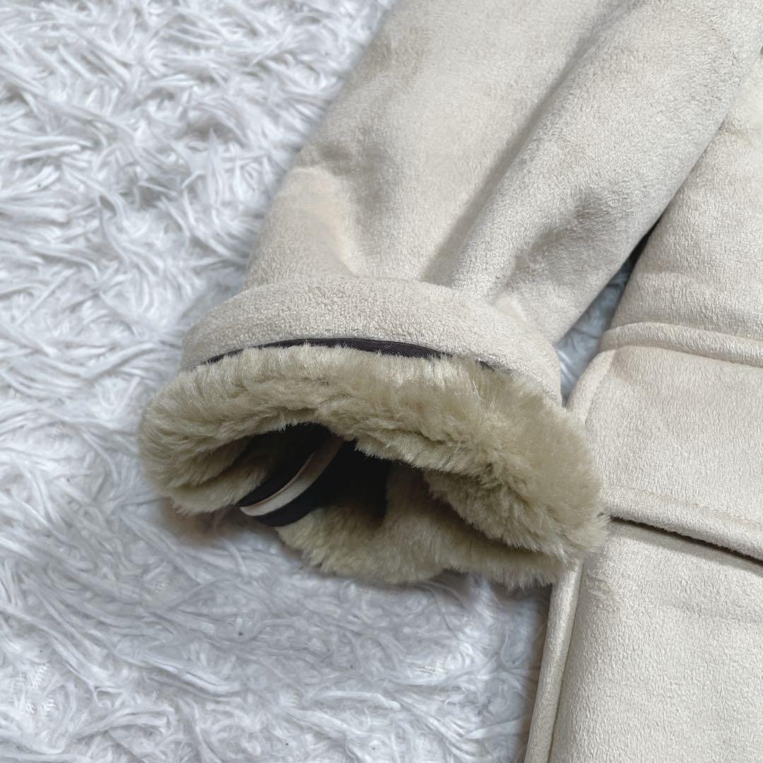 新品　グローバーオール×ナノユニバース　フェイクムートンダッフル　ホワイト　M