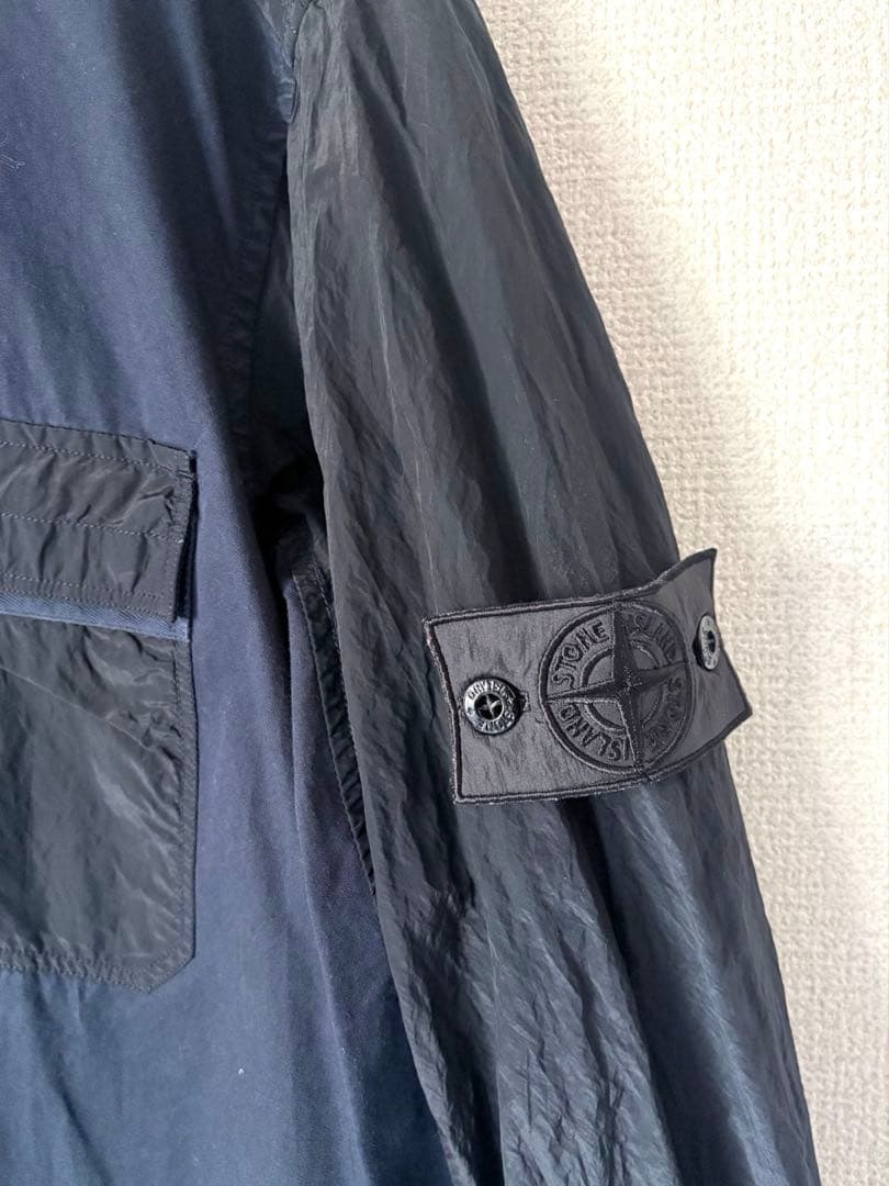 STONE  ブラックワッペン長袖シャツ