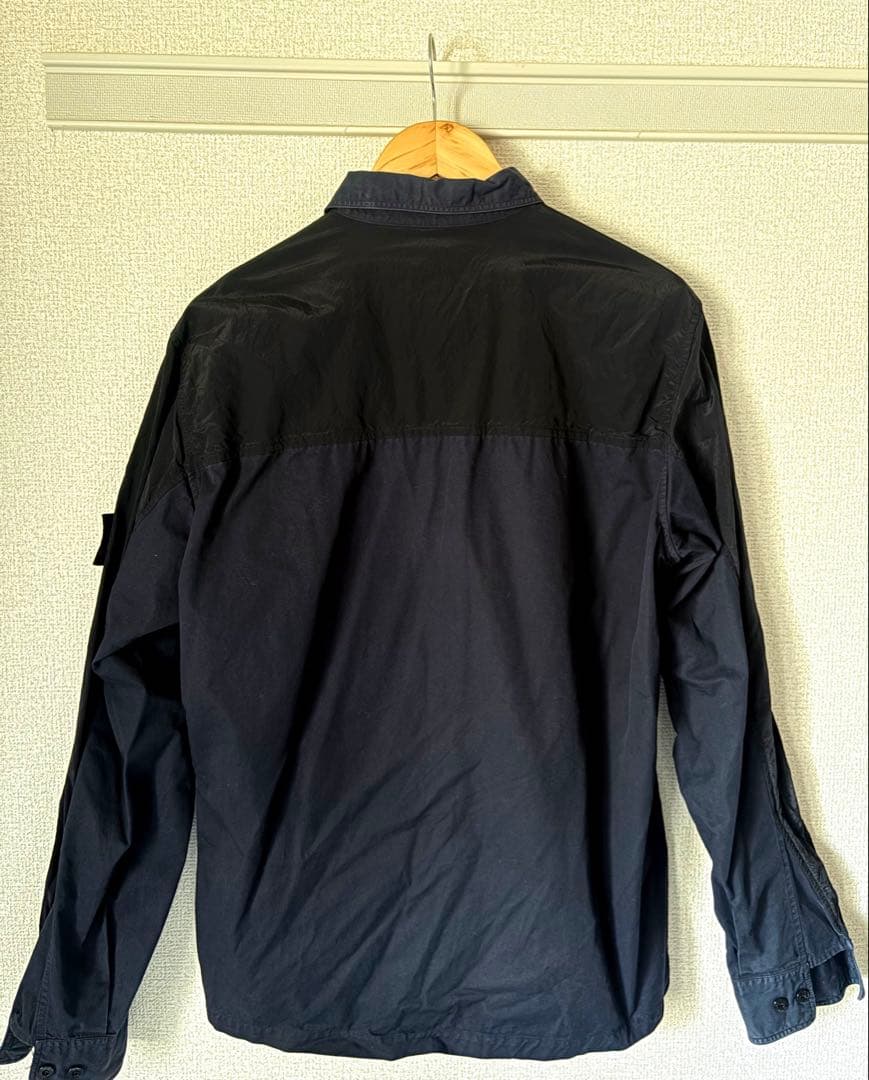 STONE  ブラックワッペン長袖シャツ