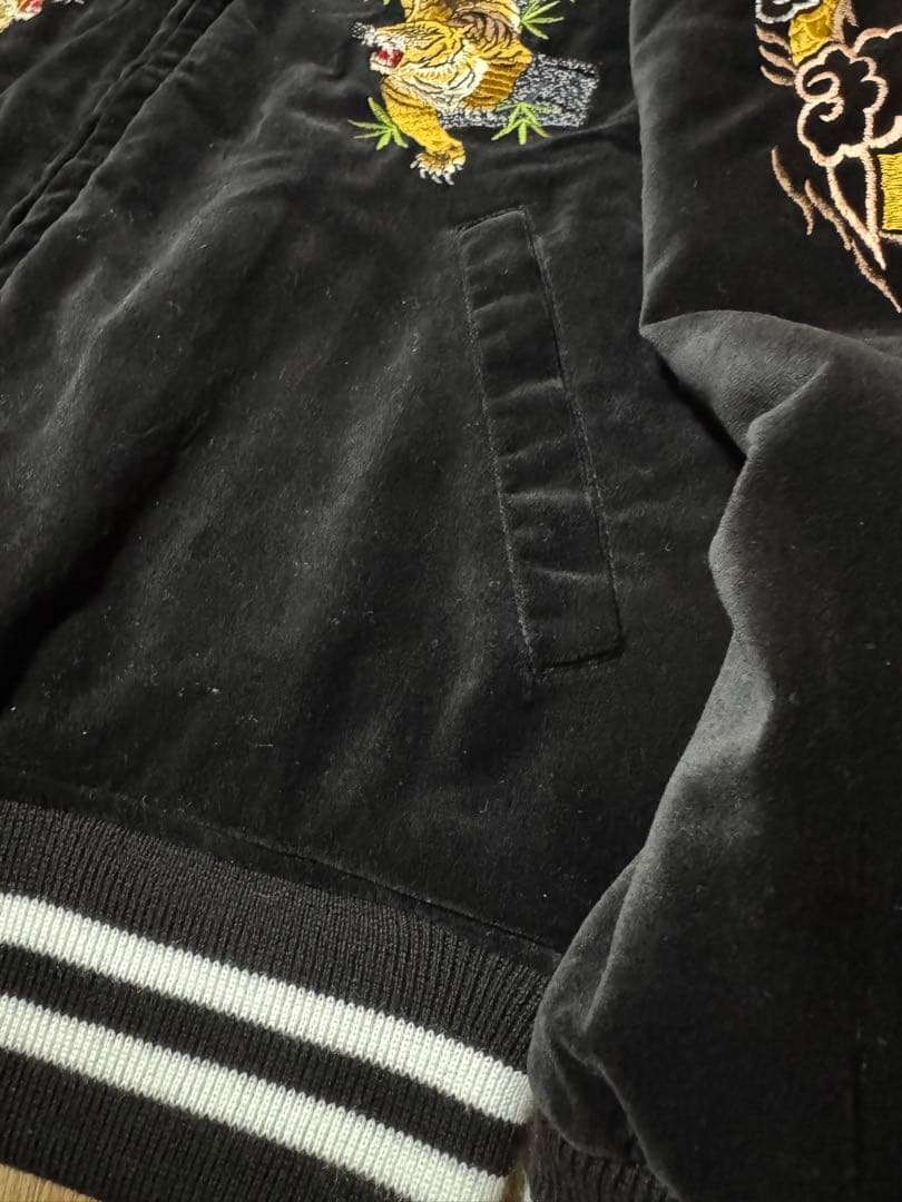 hoshihime 別珍 スカジャン スーベニアジャケット ブラック 虎 蛇