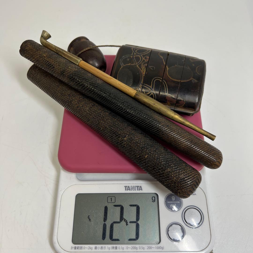 江戸時代　木製印籠、タバコ入　123g 東Y7-1204☆2Fタサオ
