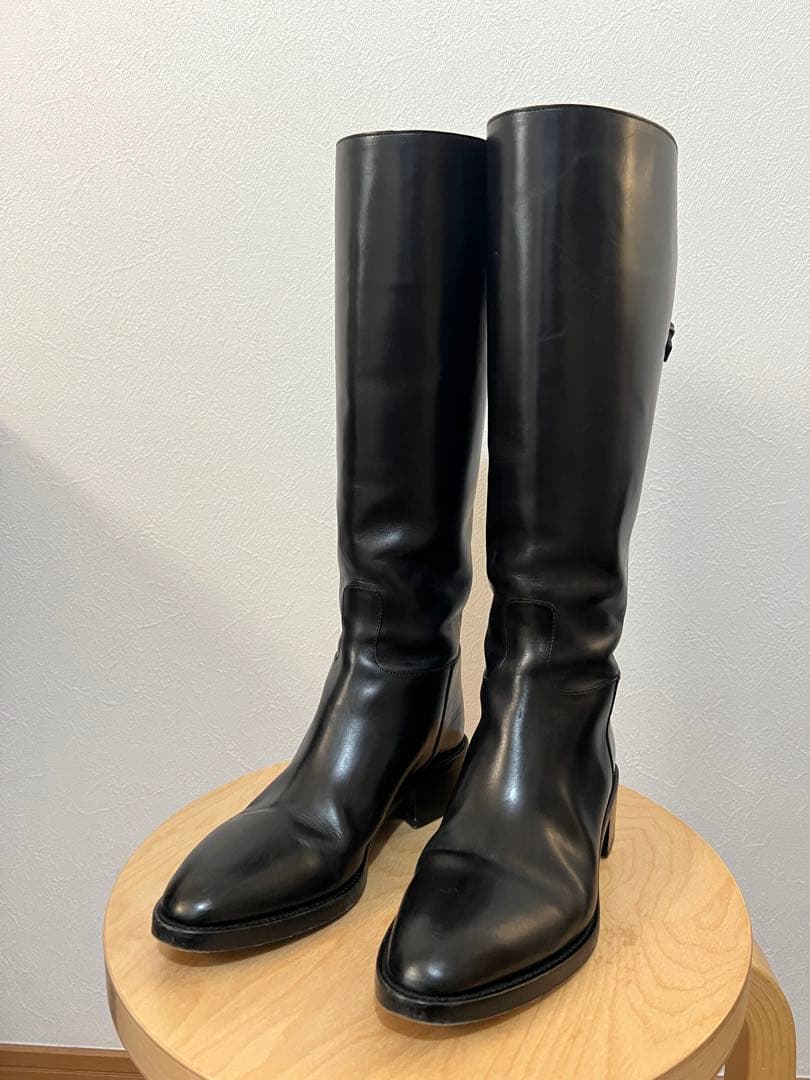 SARTORE サルトル バックベルト ロングブーツ 黒 35