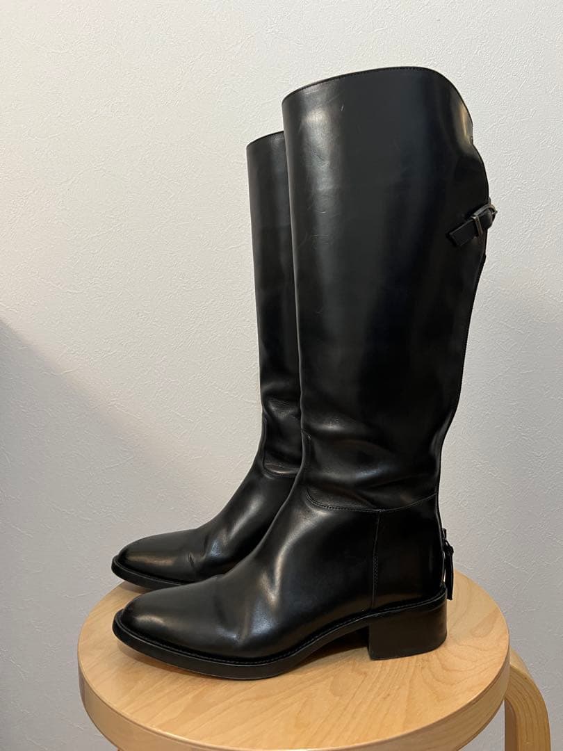 SARTORE サルトル バックベルト ロングブーツ 黒 35