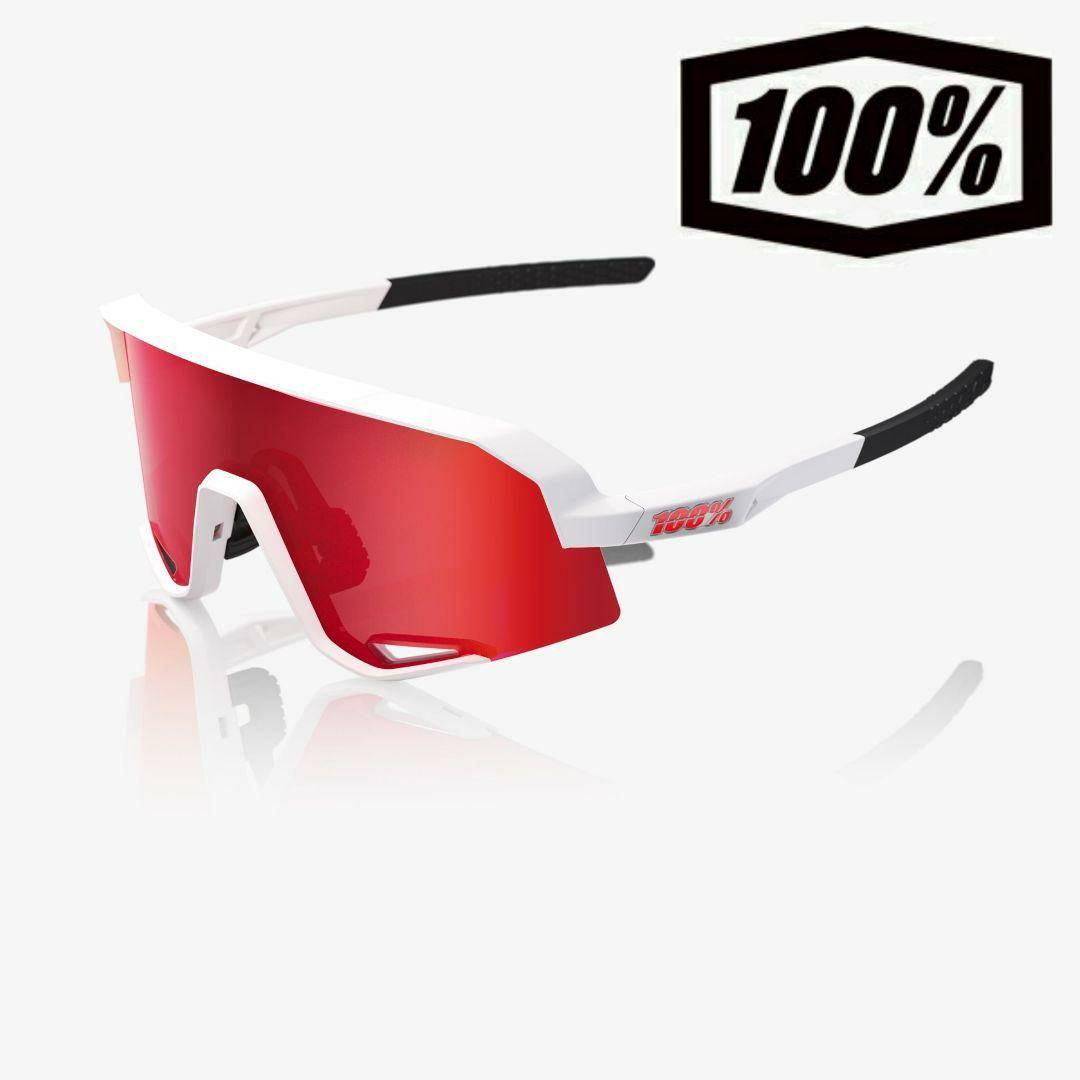 100% Slendale ホワイト レッドミラーレンズ ワンハンドレッド
