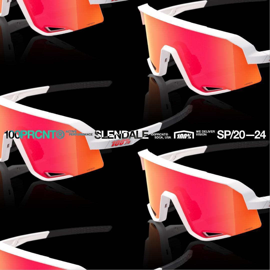 100% Slendale ホワイト レッドミラーレンズ ワンハンドレッド