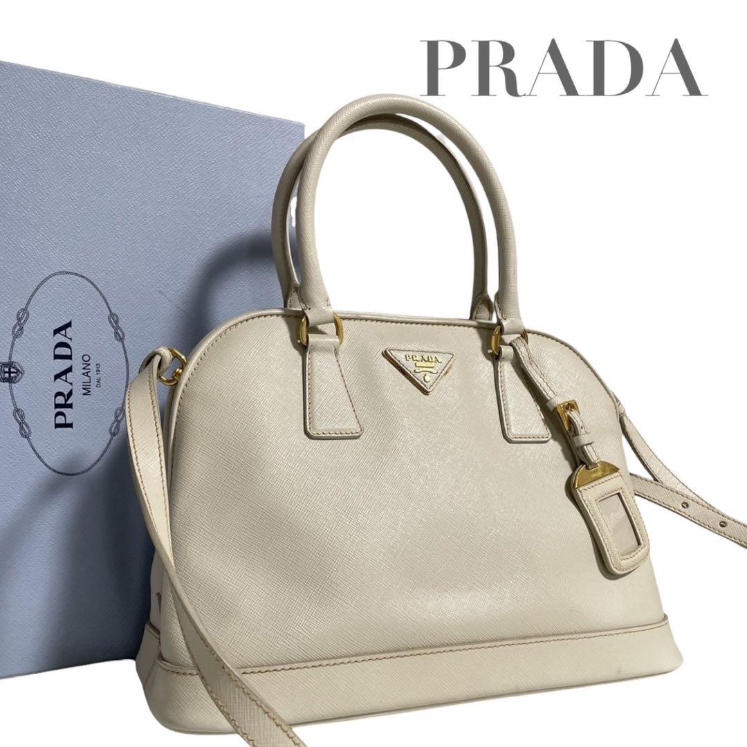 【極美品】プラダ　サフィアーノ　三角ロゴ　ハンドバッグ　2way　5341