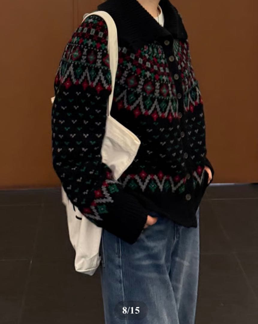 ムーミン 新品fashiru wool fairisle cardigan