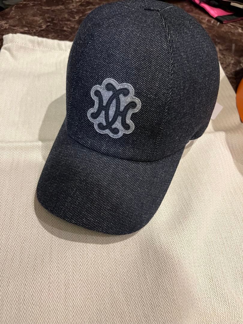 HERMES❁✿✾セレナ　キャップ ✾✿❁︎ダークデニム刺繍　新品未使用　59