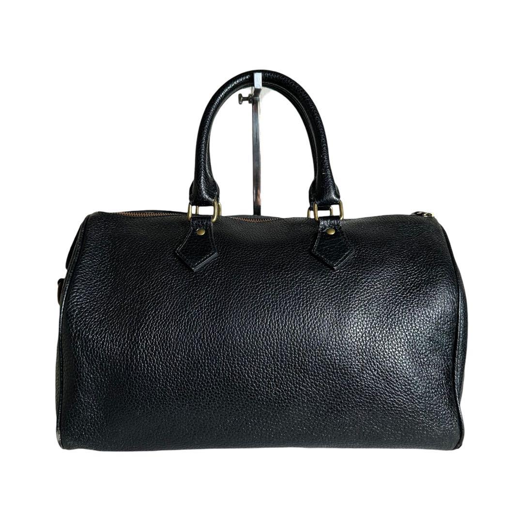 ポロ ラルフローレン　ミニ ボストンバッグ　本革　レザー　ブラック