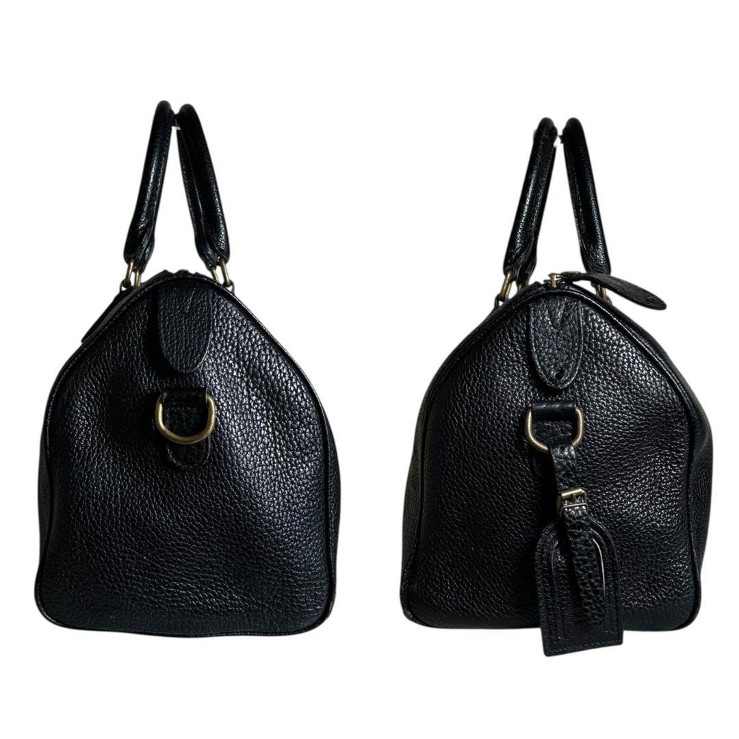 ポロ ラルフローレン　ミニ ボストンバッグ　本革　レザー　ブラック