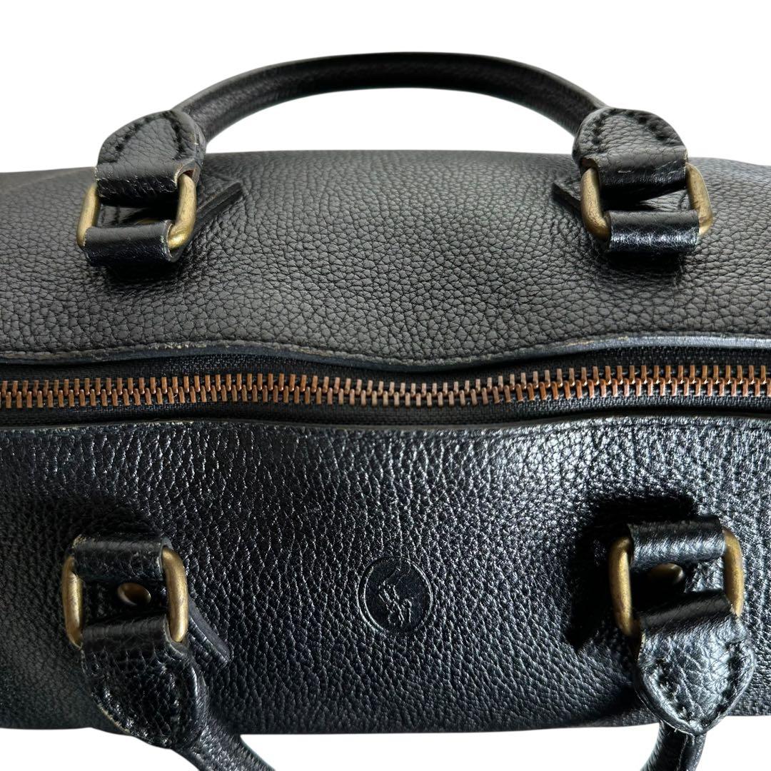 ポロ ラルフローレン　ミニ ボストンバッグ　本革　レザー　ブラック