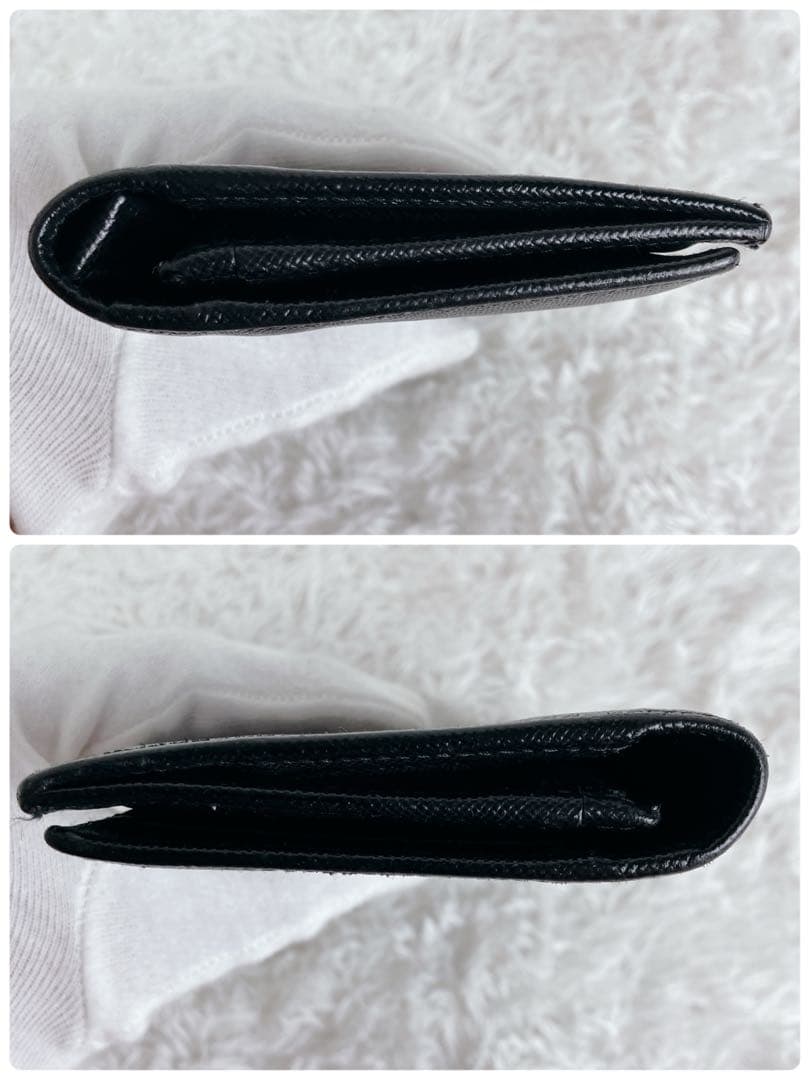 極美品✨プラダ　長財布　2つ折り　エンボスロゴ　サフィアーノレザー　ブラック　黒