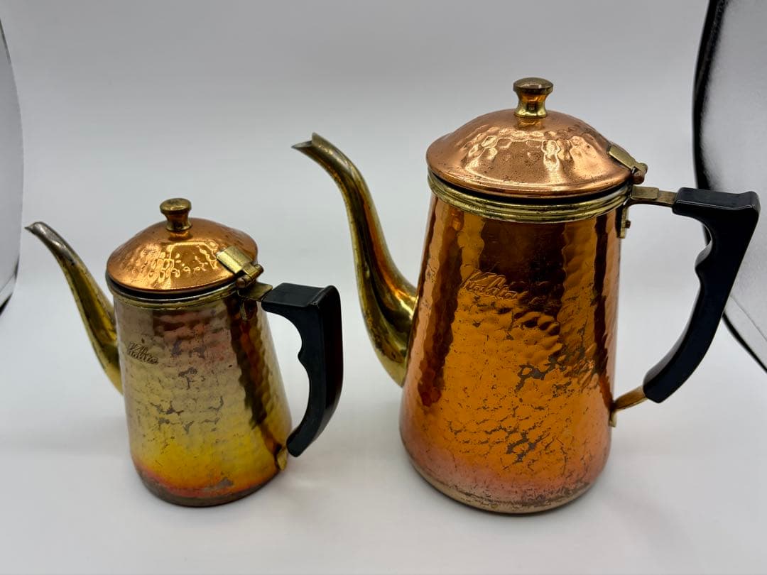 ※希少:Kalita 蝶番付き銅ポット0.7l &1.5l